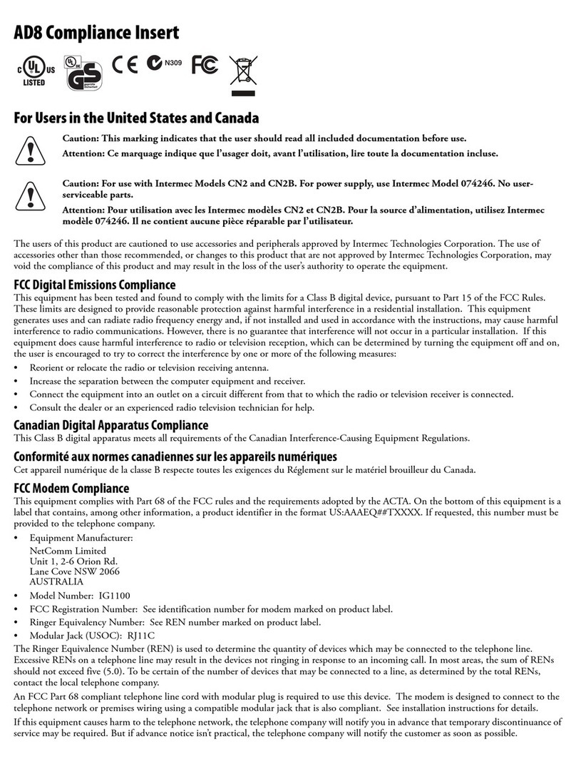 Intermec AD8 User manual