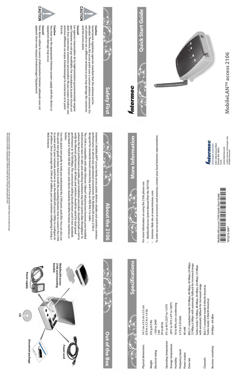 Intermec MobileLAN access 2106 User manual Intermec MobileLAN access 2106 User manual