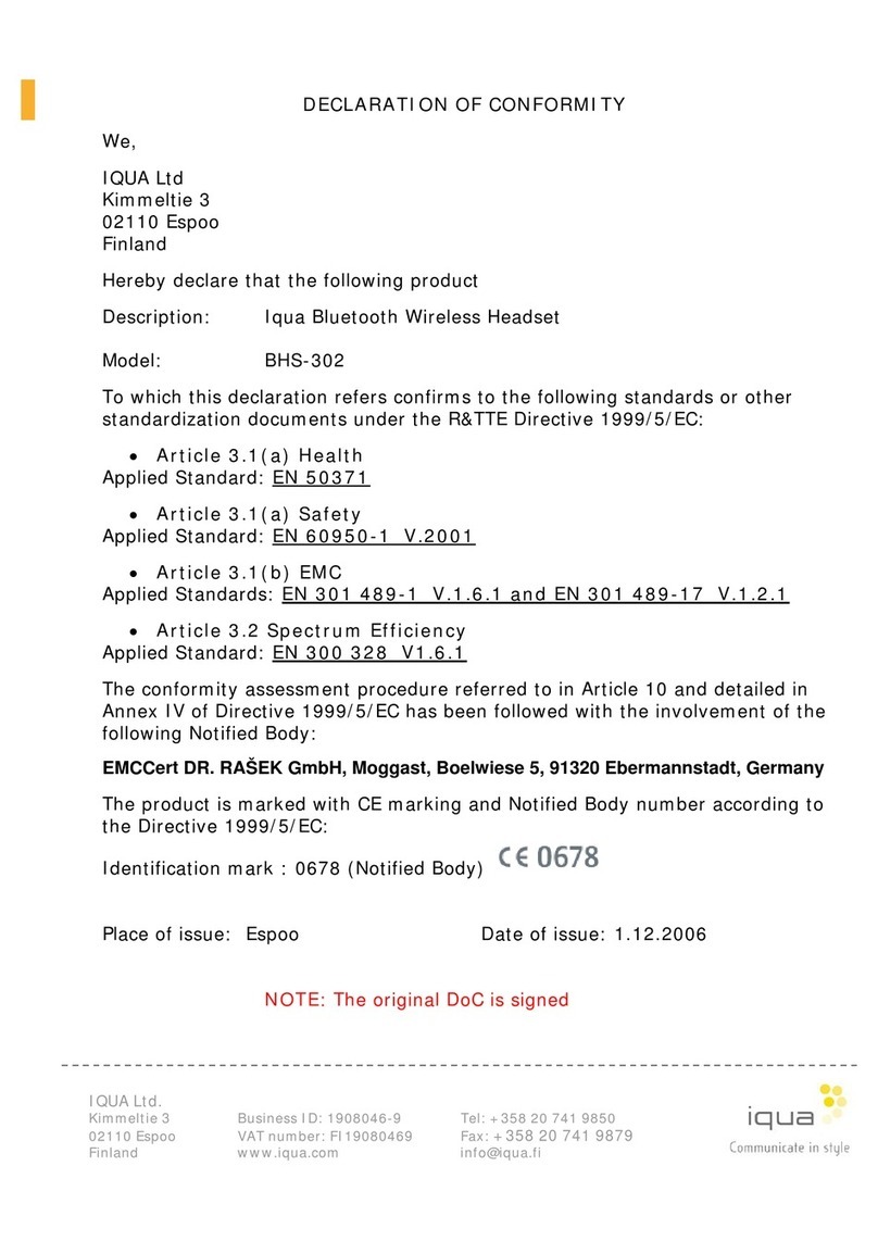 Iqua The Clip BHS-302 Reference guide