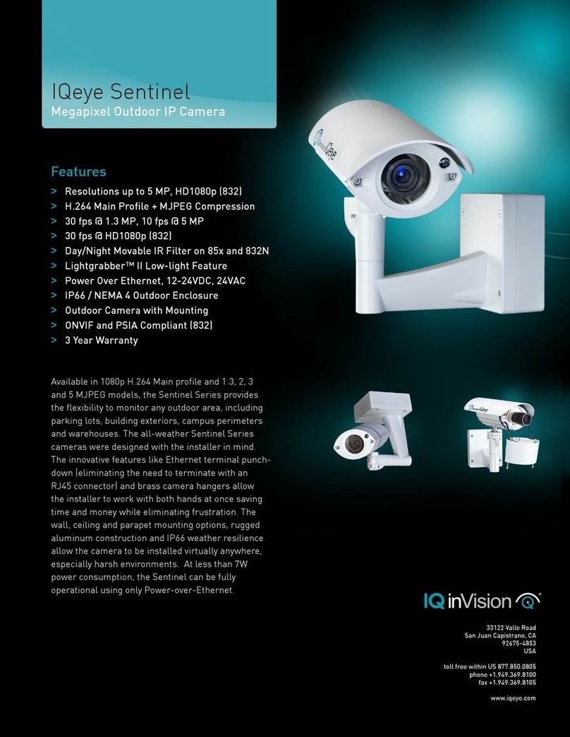 Iqinvision IQeye Sentinel Series IQ851 User manual