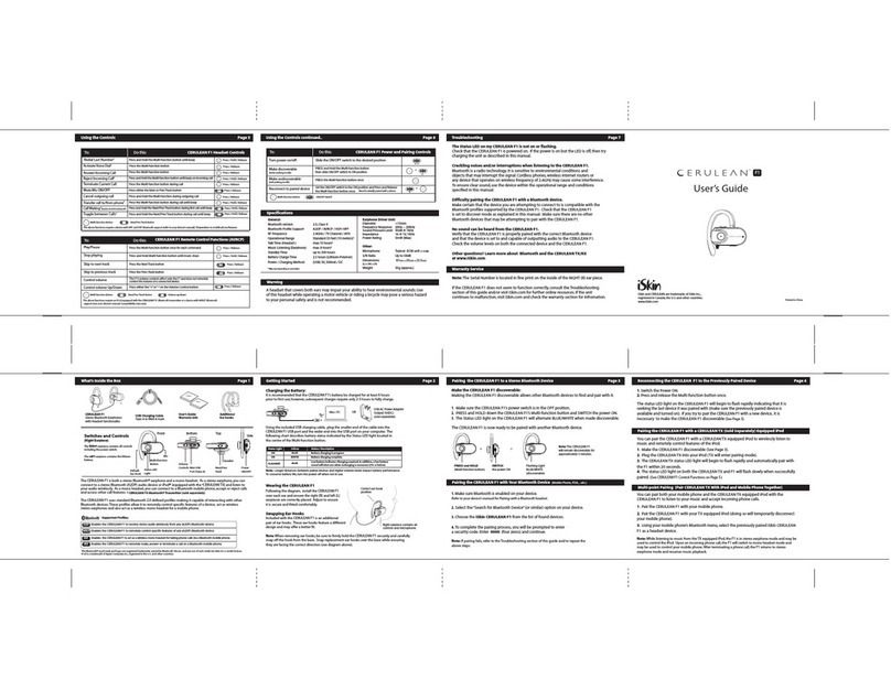 ISkin Cerulean F1 user guide