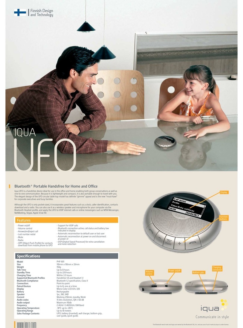 Iqua PHF-601 Specifications Iqua PHF-601 Specifications