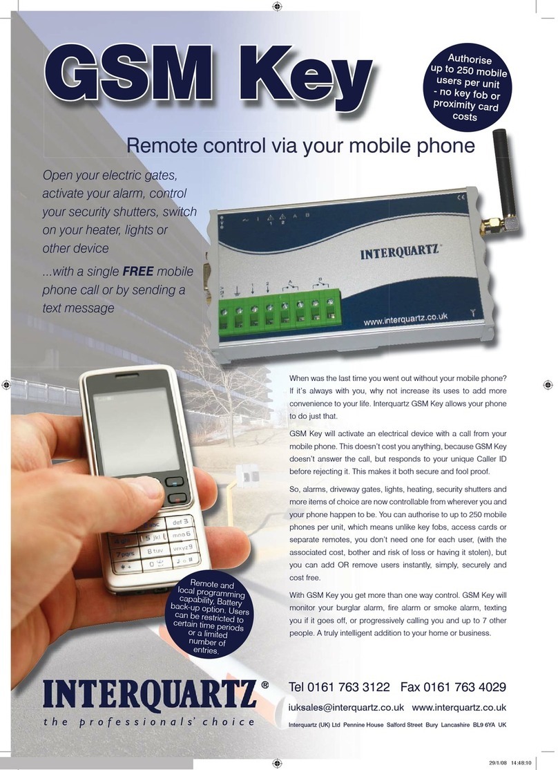 Interquartz GSM Key User manual