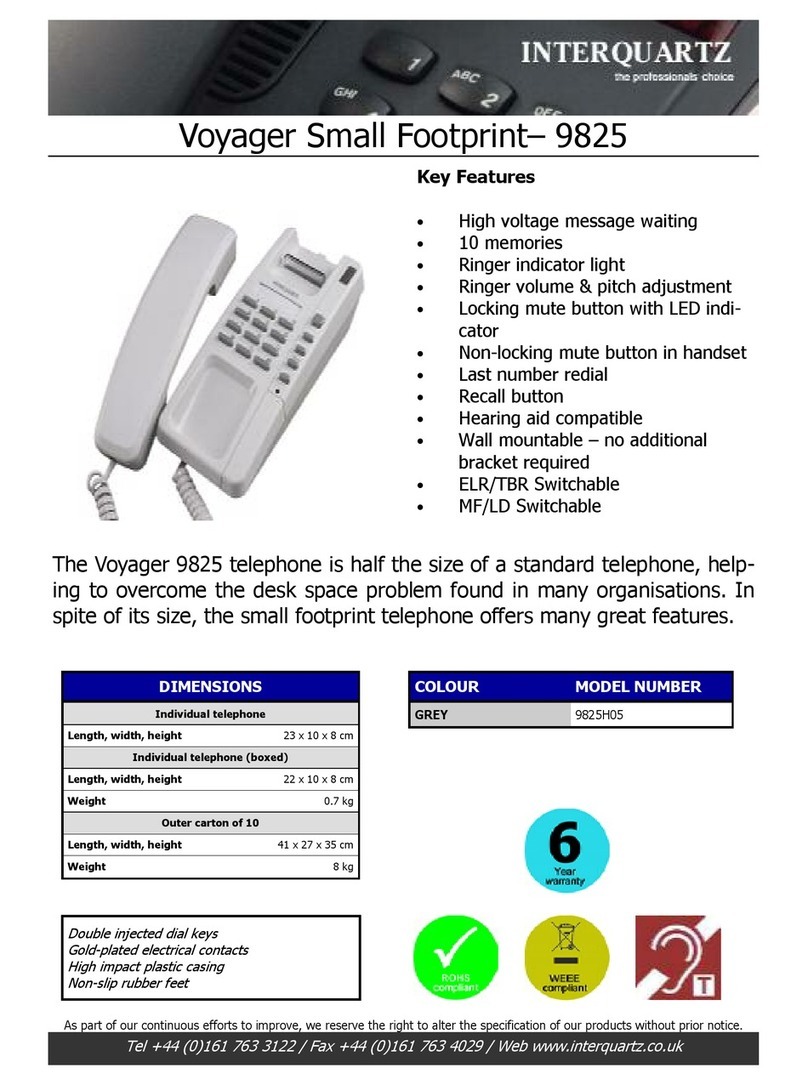 Interquartz Voyager 9825 Specifications