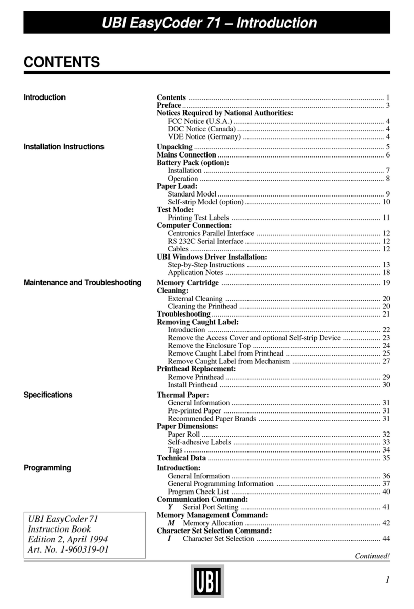 UBI EasyCoder 71 User manual