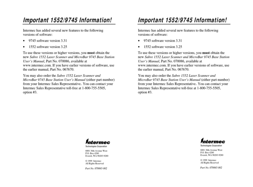 Intermec Microbar 9745 Base Station User manual Intermec Microbar 9745 Base Station User manual