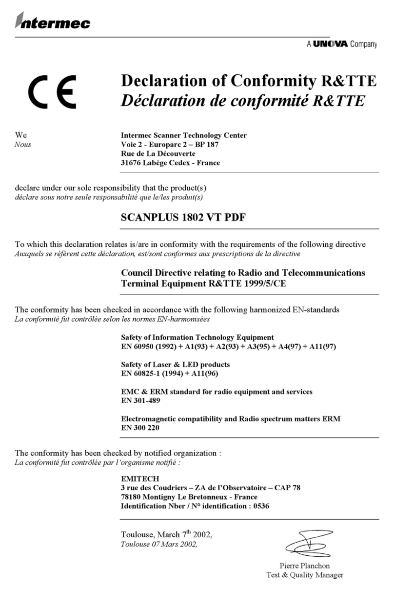 Intermec ScanPlus 1802 Reference guide Intermec ScanPlus 1802 Reference guide