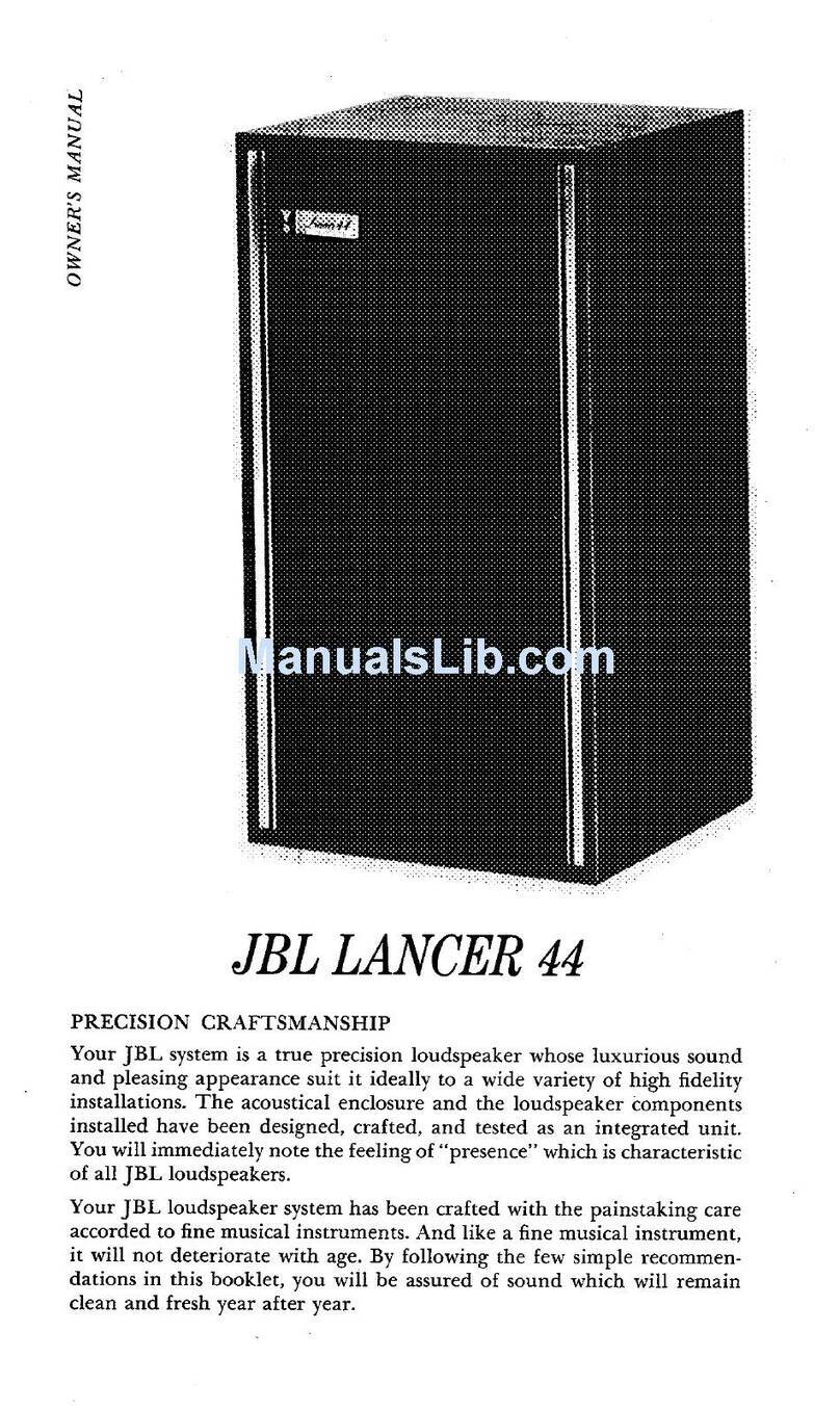 JBL Lancer L44 owner's manual