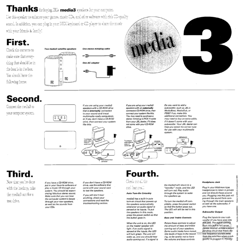 JBL MEDIA 3 User manual JBL MEDIA 3 User manual