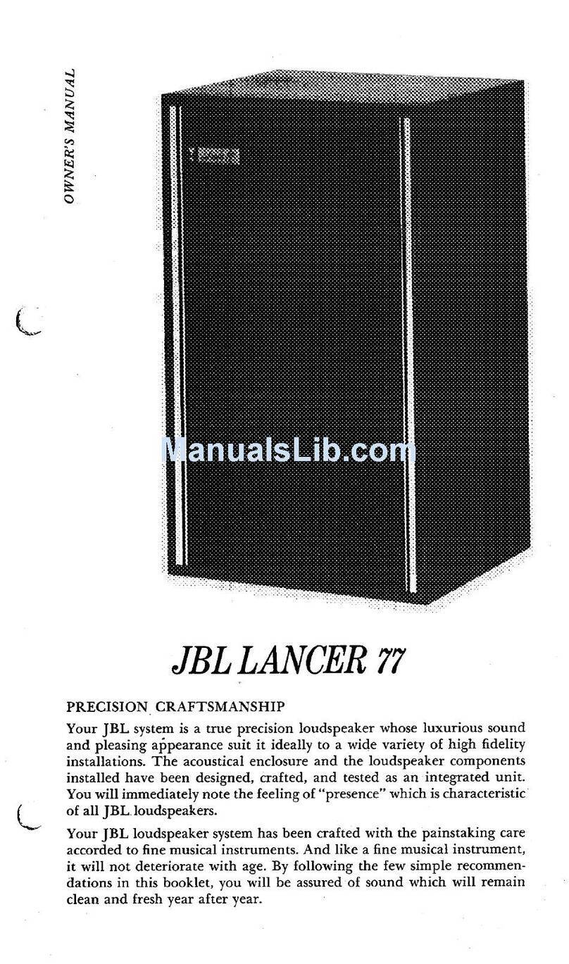 JBL Lancer L77 owner's manual