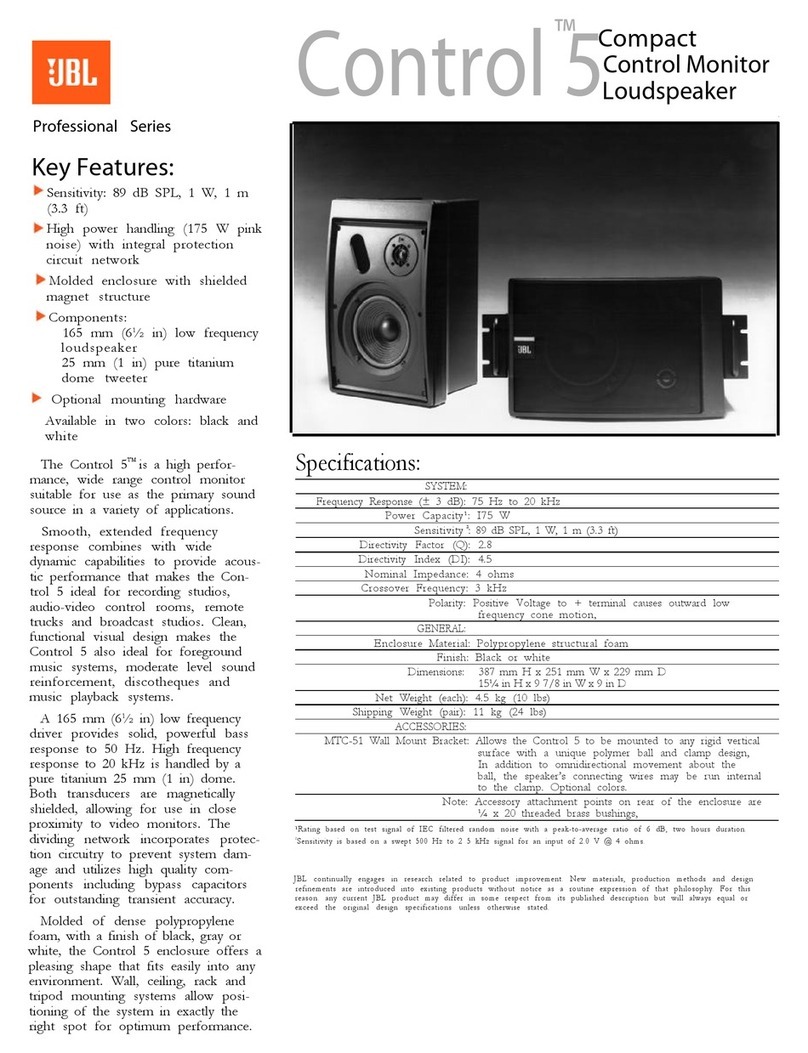 JBL Control Control 5 Specifications