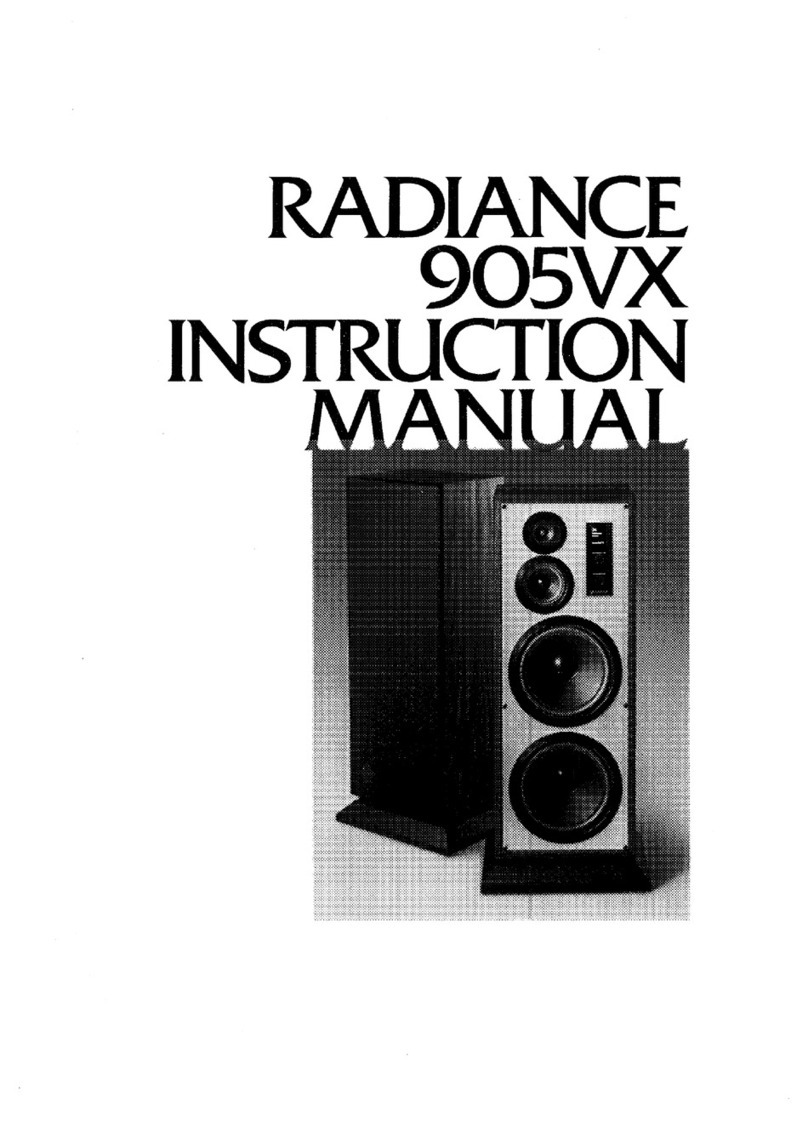 JBL Radiance 905VX instruction manual