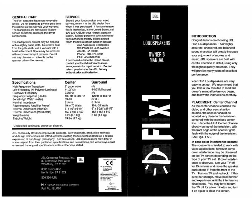 JBL FLIX 1 User manual