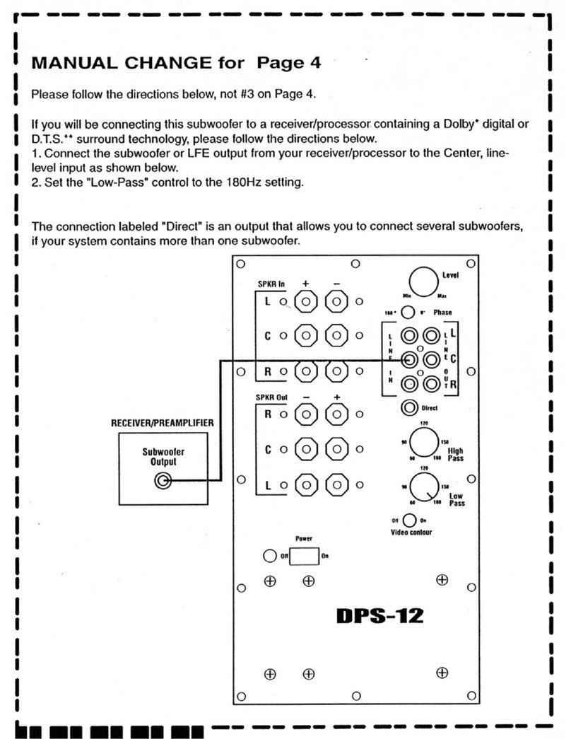 JBL DPS-12 Manual updating changes