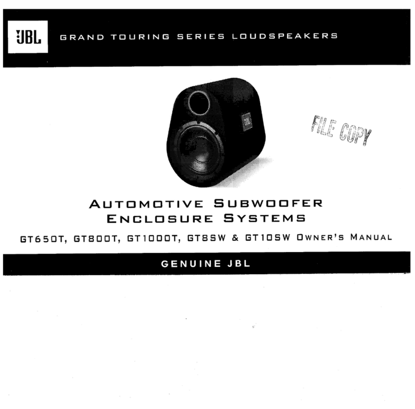 JBL GT1000T owner's manual