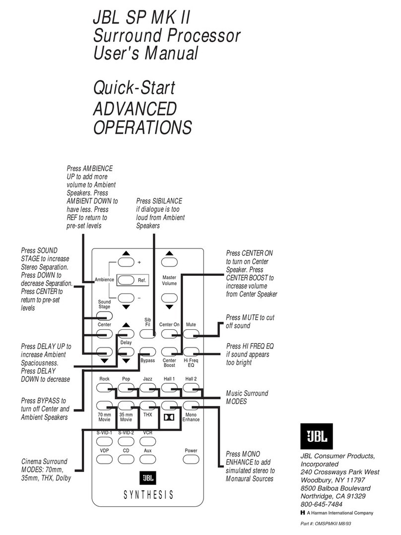 JBL SP MKII User manual