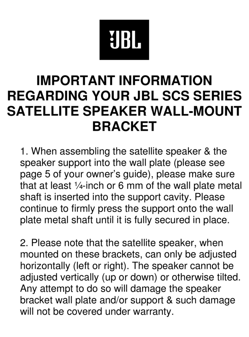 JBL SCS 20 Important information
