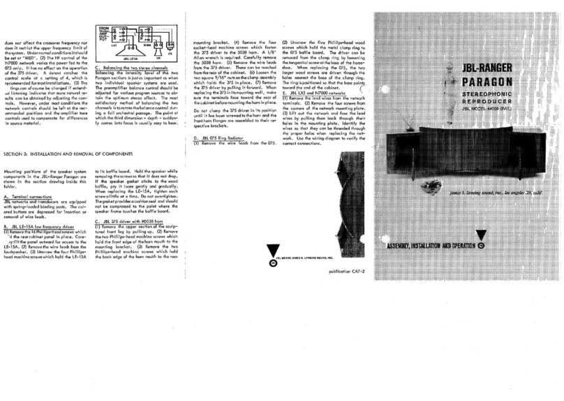 JBL Ranger Paragon User manual