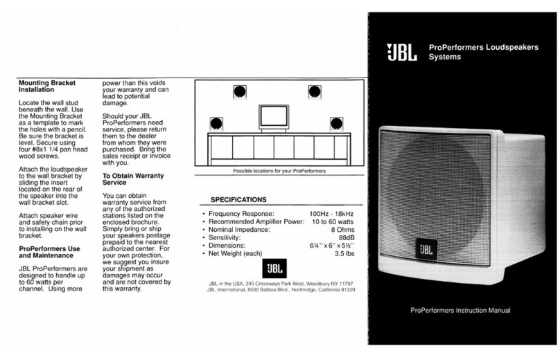 JBL PROPERFORMER owner's manual