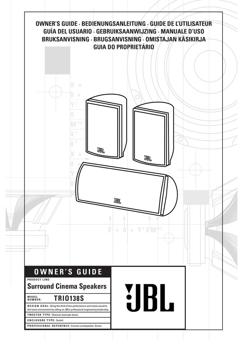 JBL SCS 138 Subwoofer owner's guide