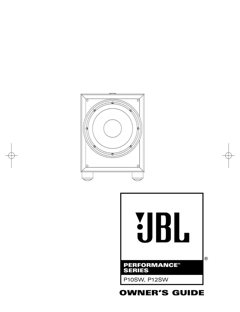 JBL PERFORMANCE P10SW owner's guide