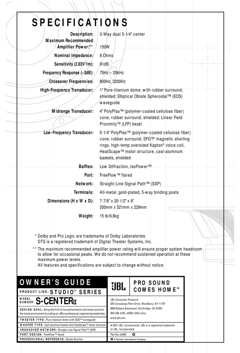 JBL Studio S-CENTERII owner's manual