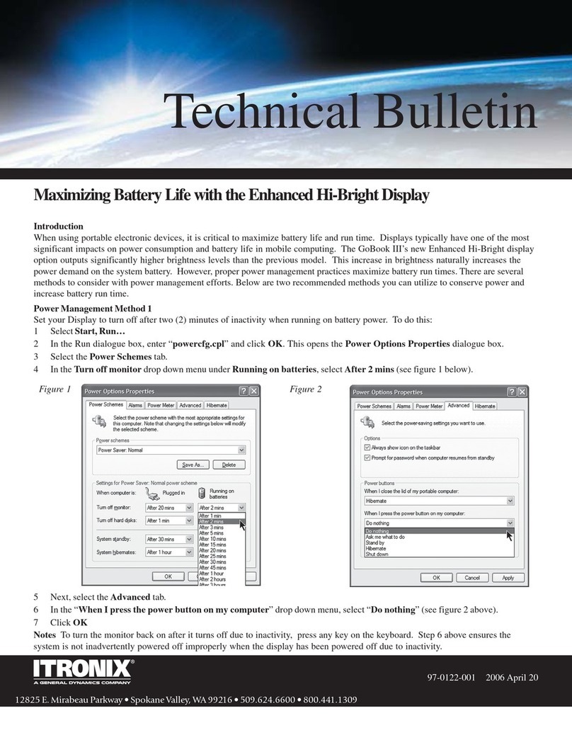 Itronix GoBook III Product support bulletin