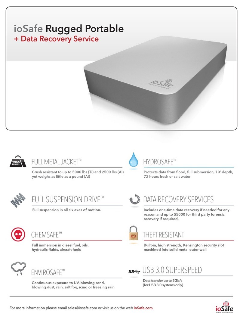 ioSafe Rugged Portable 250GB User manual