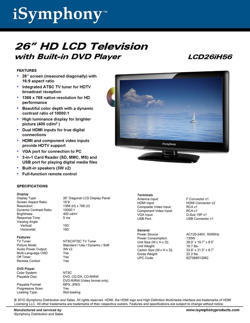 iSymphony LCD26iH56 Specifications