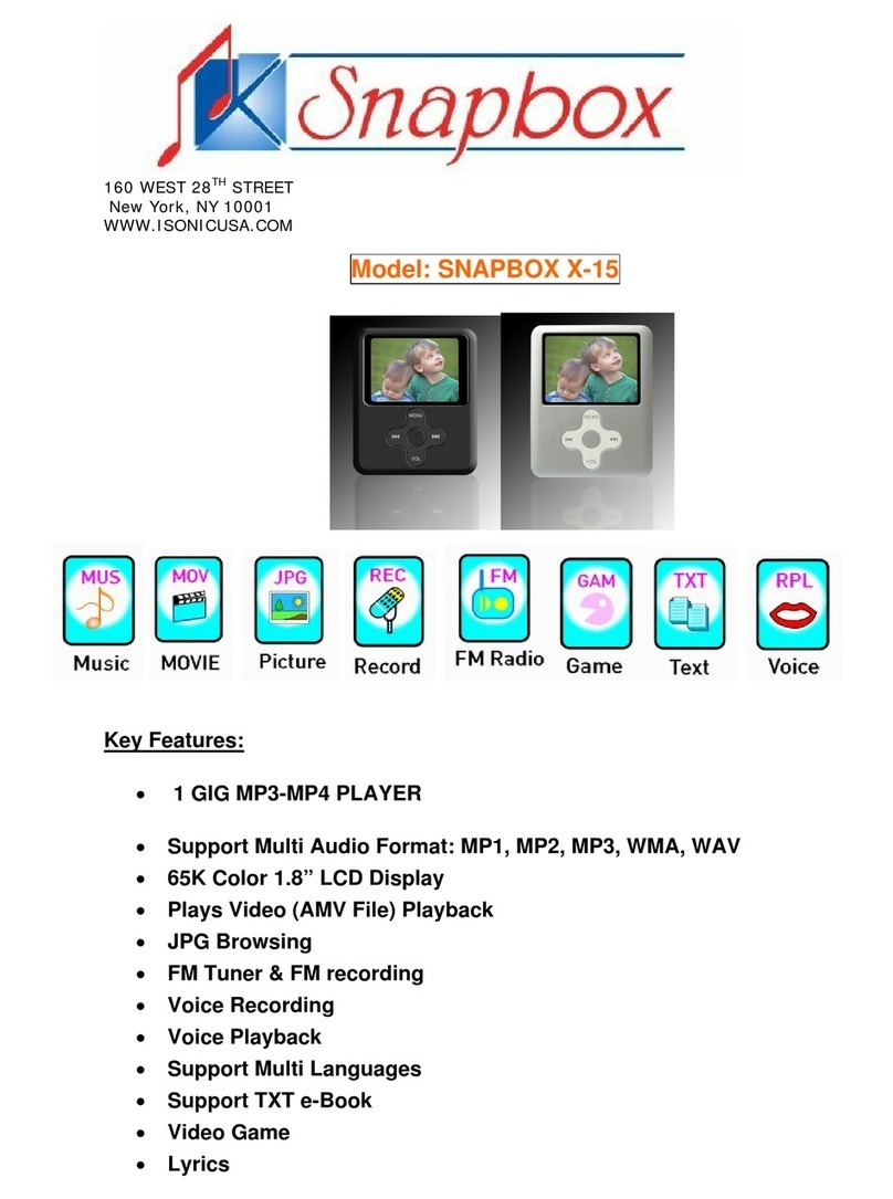 iSonic Snapbox X-15 User manual