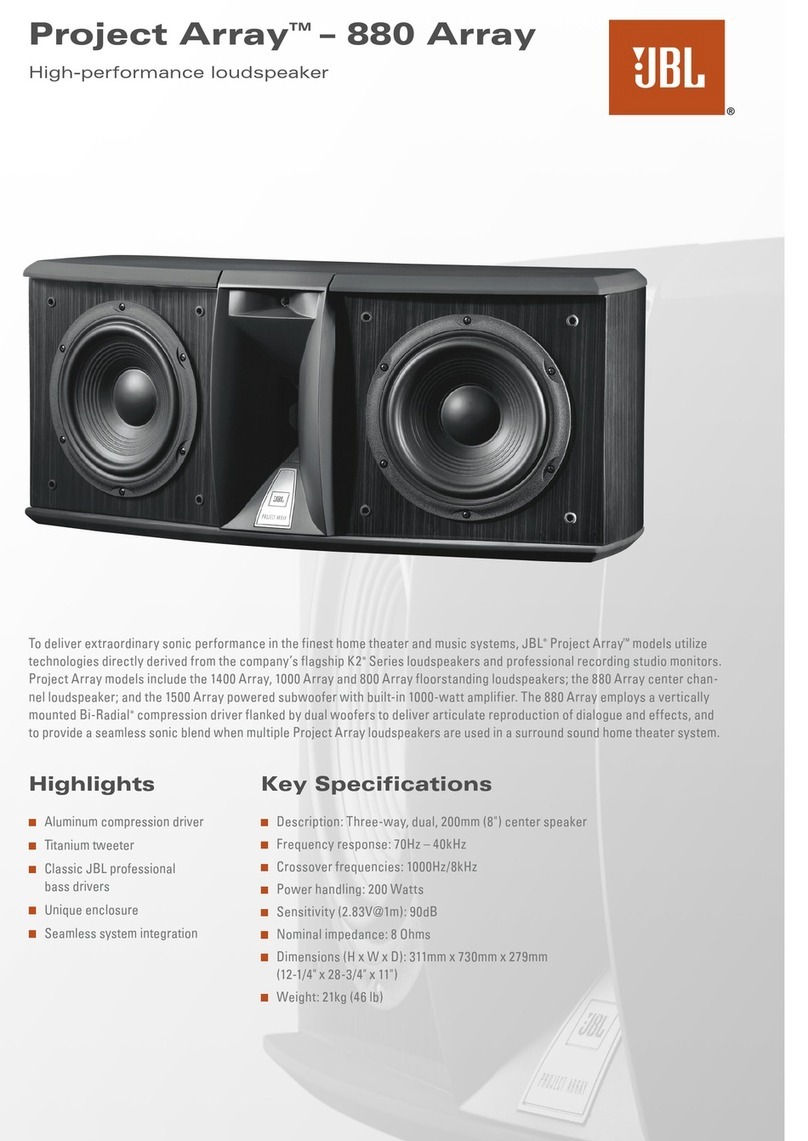 JBL 880 ARRAY User manual