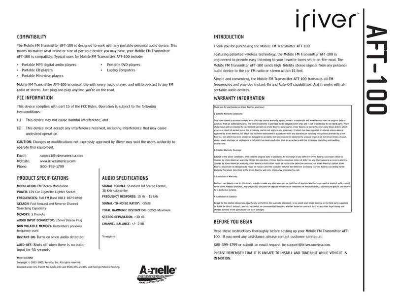 IRiver AFT-100 quick start