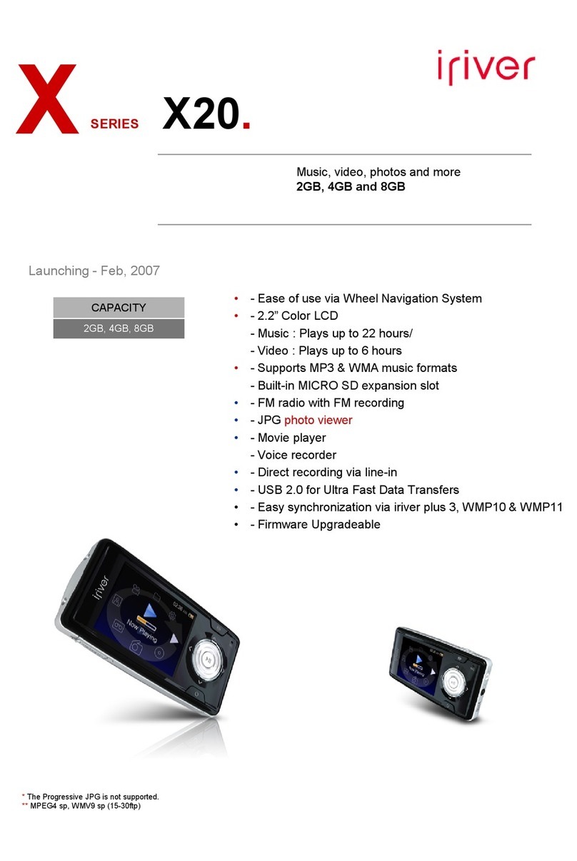 IRiver X20 2GB User manual