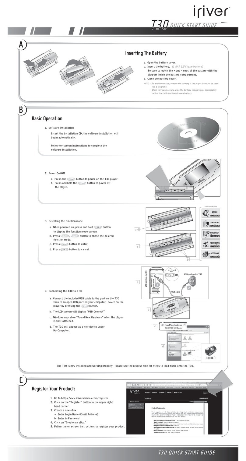 IRiver T30 512MB User manual