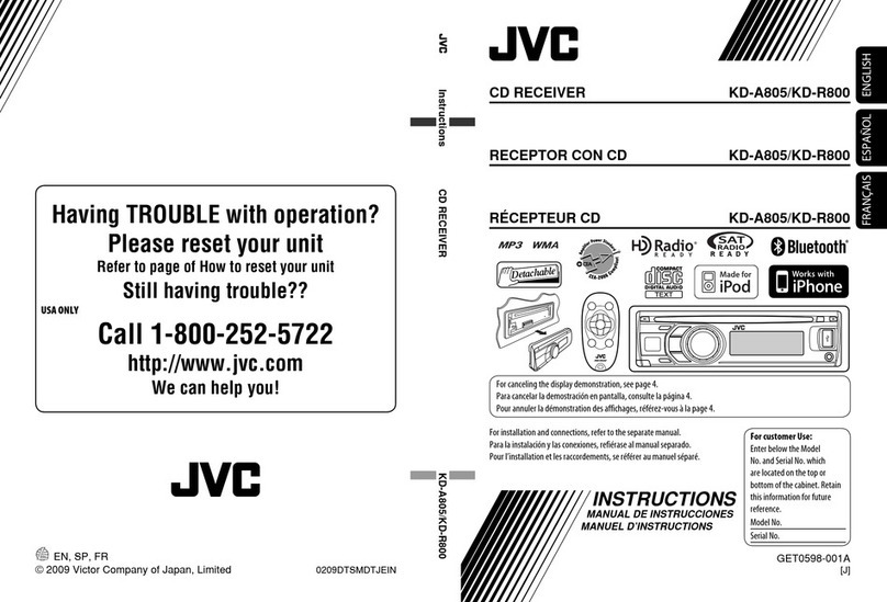 JVC KD-R800 - 30K Color-Illumination Single-DIN CD... User manual