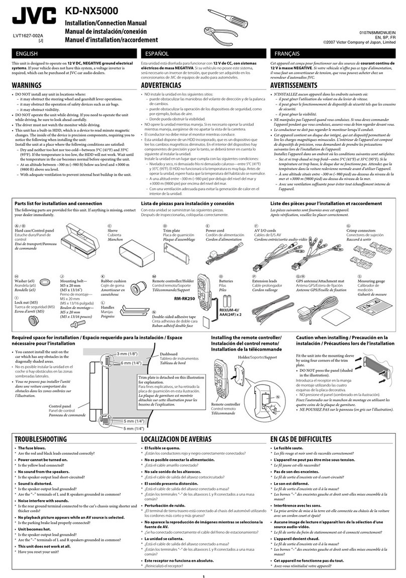 JVC KD-NX5000J Installation & connection manual