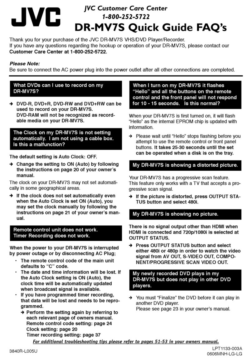 JVC DR-MV7SU Faqs