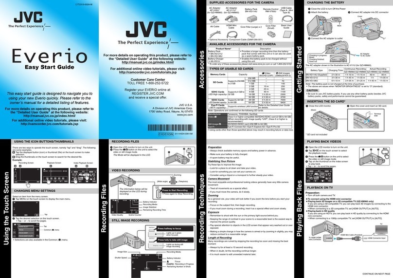 JVC Everio GZ-HM960 Instructions for use