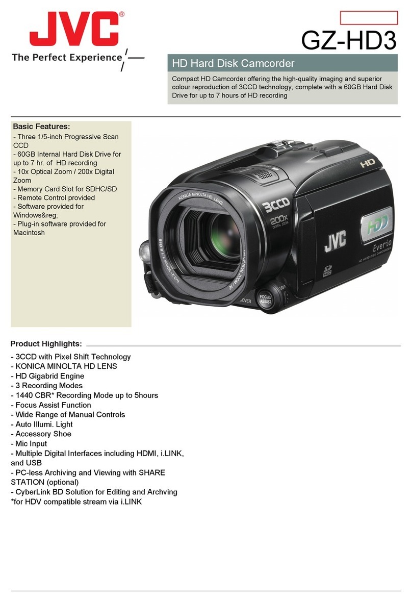 JVC GZ HD5 - Everio Camcorder - 1080i User manual