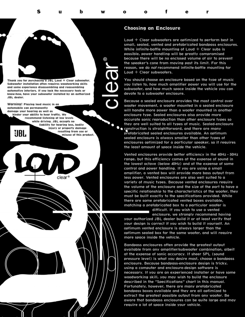 JBL Loud+Clear LC-S1050W User manual JBL Loud+Clear LC-S1050W User manual