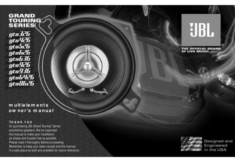 JBL GTO326 User manual