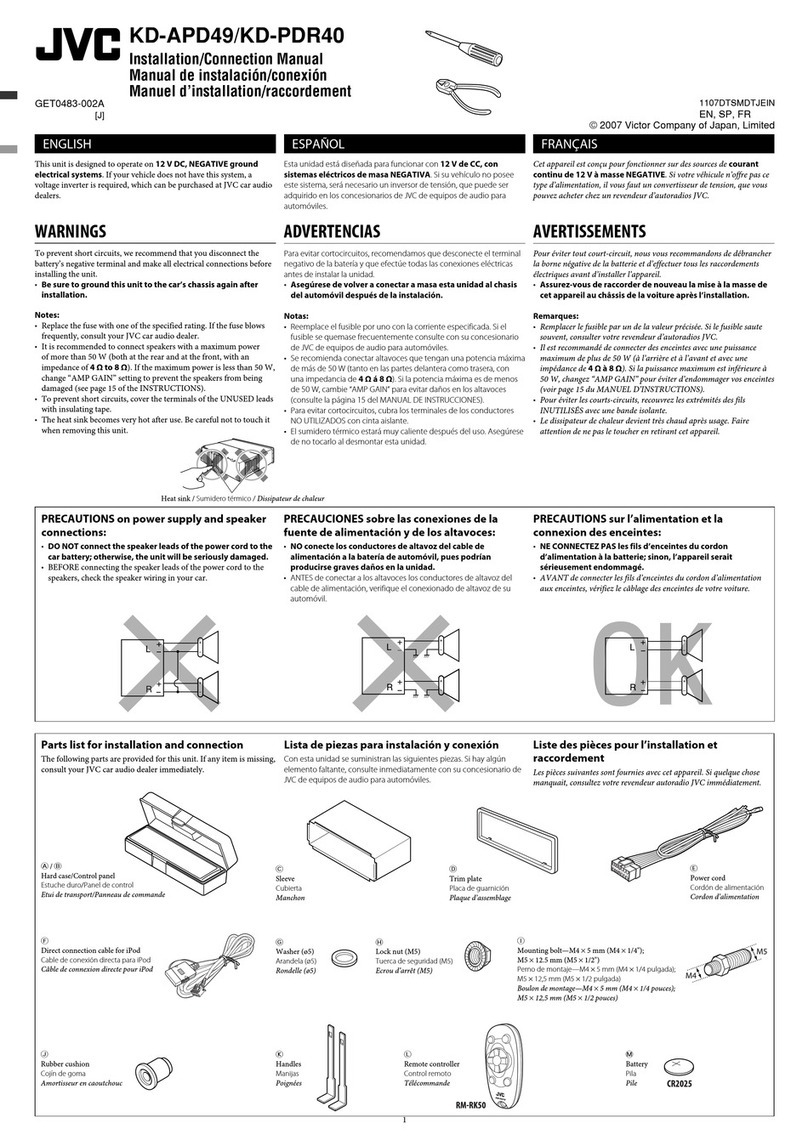 JVC KD-APD49 - CD/AM/FM/MP3/WMA Receiver Guide