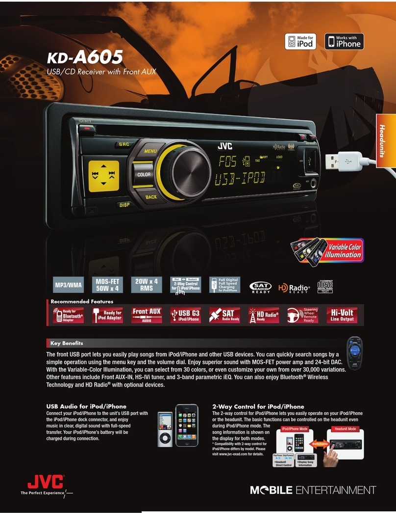 JVC KDA605 - KD Radio / CD User manual