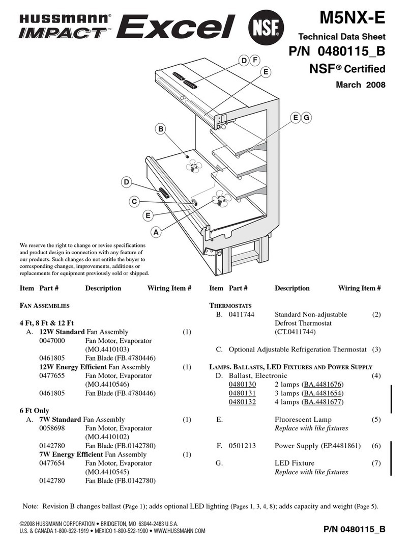 Hussmann M5NX-E Technical data sheet Hussmann M5NX-E Technical data sheet