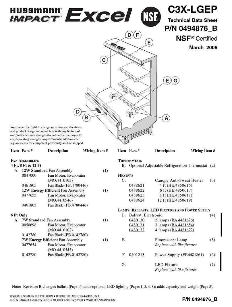 Hussmann C3X-LGEP Technical data sheet