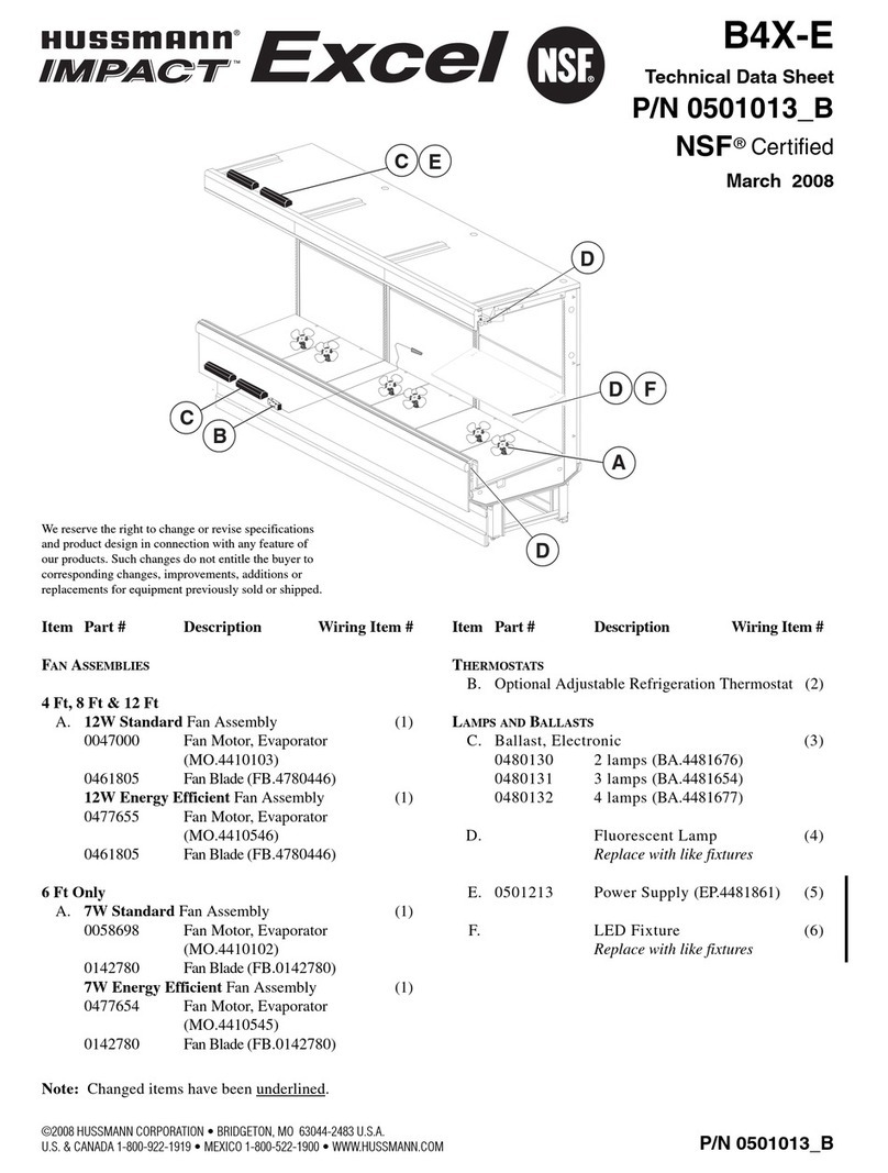 Hussmann IMPACT Excel B4X-E Technical data sheet