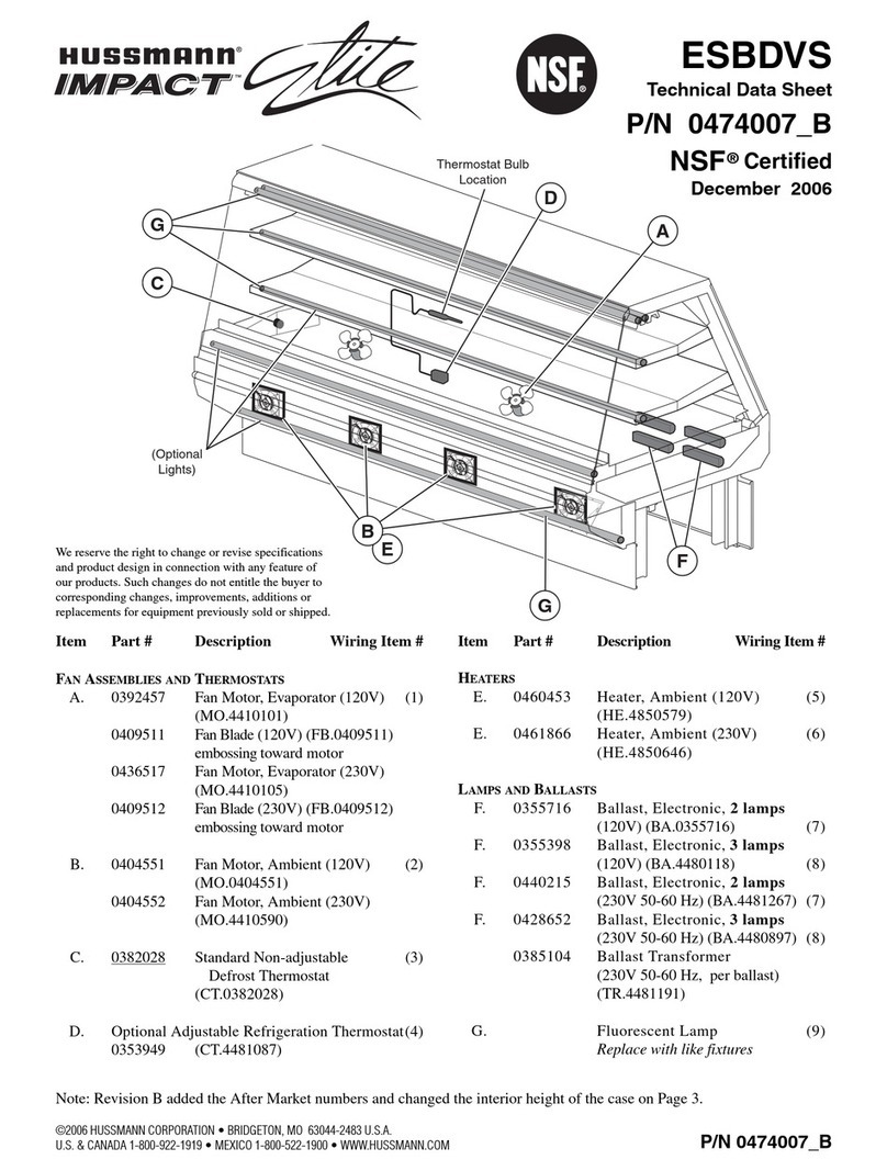 Hussmann ESBDVS Instruction Manual Hussmann ESBDVS Instruction Manual