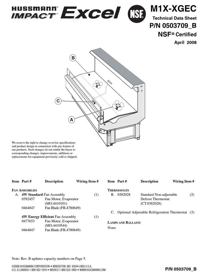 Hussmann M1X-XGEC Technical data sheet