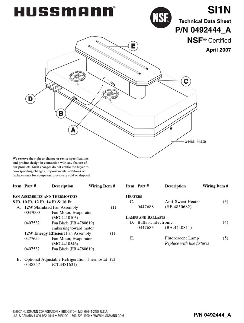 Hussmann SI1N Technical data sheet