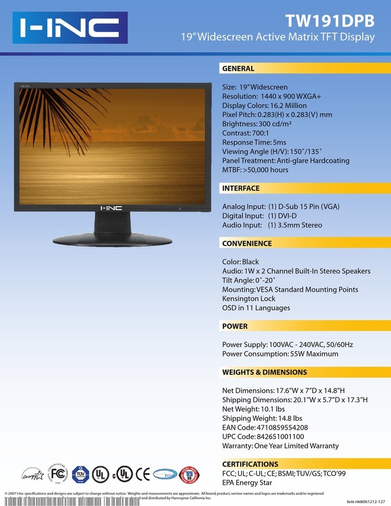 I-Inc TW191DPB User manual I-Inc TW191DPB User manual